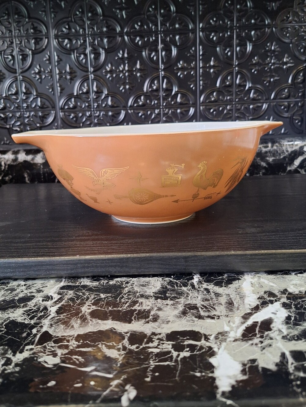 Vintage Pyrex Early American Pattern 444 Cinderella Bowl, Mixing Bowl